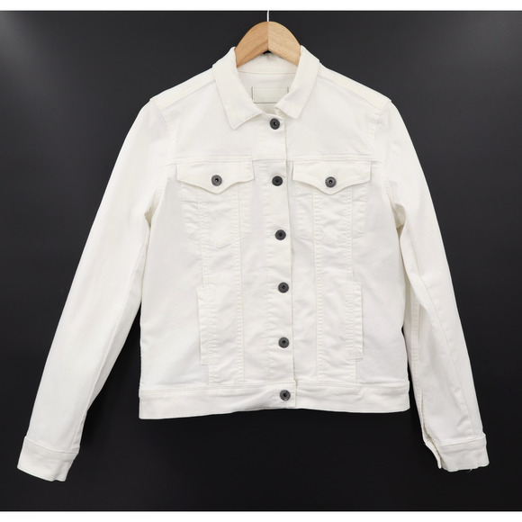 Articles Of Society Women's Denim Stretch Jacket White Sz L - Picture 1 of 10